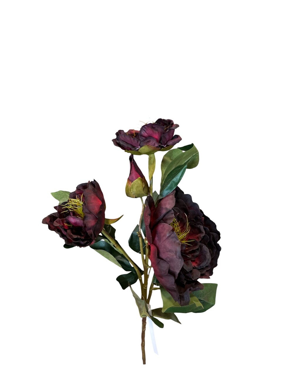 Vintage Red Peony Spray 28" | Artificial Silk Floral Stem for Arrangements